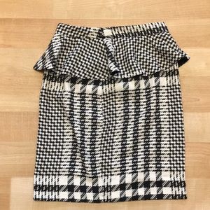 Zara ruffle top houndstooth skirt